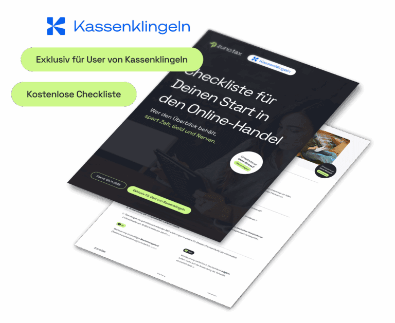 Checkliste für den Start im Online-Handel mit einem klaren Layout und strukturierten Informationen.
